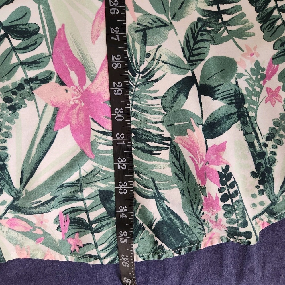 Old Navy Juniors Fit-Flare Aloha/Coconutgirl/Y2K/Indie Cami Pink Palm Sundress L - Picture 11 of 11